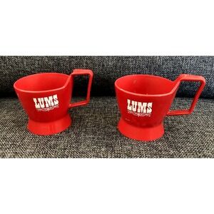 Vintage Sweetheart plastic cozy cup reusable holders advertising Lums restaurant